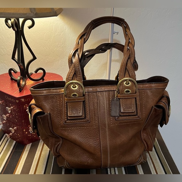 Coach 2006 Soho Mia Ivory Brown Leather Shoulder Tote Handbag Purse #10049 - Picture 12 of 16